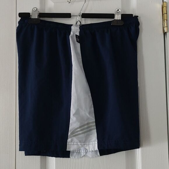 Adidas blue white reflector climalite  running shorts Sz L - Picture 4 of 6